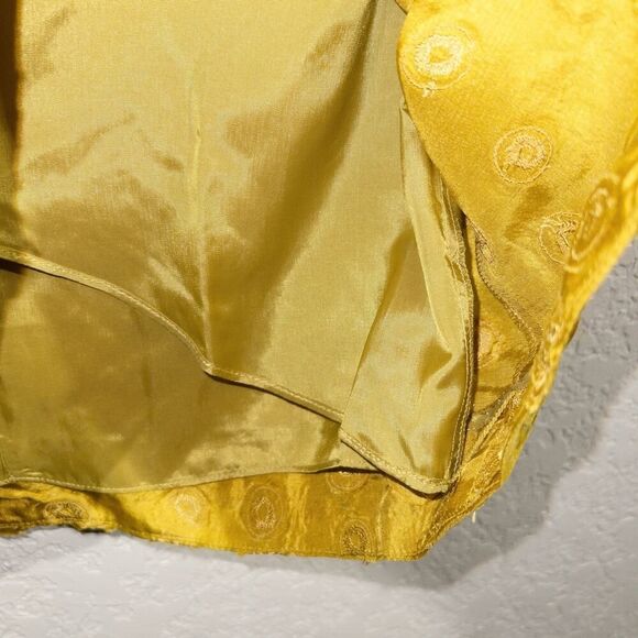 New Quillaree BHLDN x Anthropologie Yellow Silk Tethered Dot Dress 0 - Picture 5 of 11